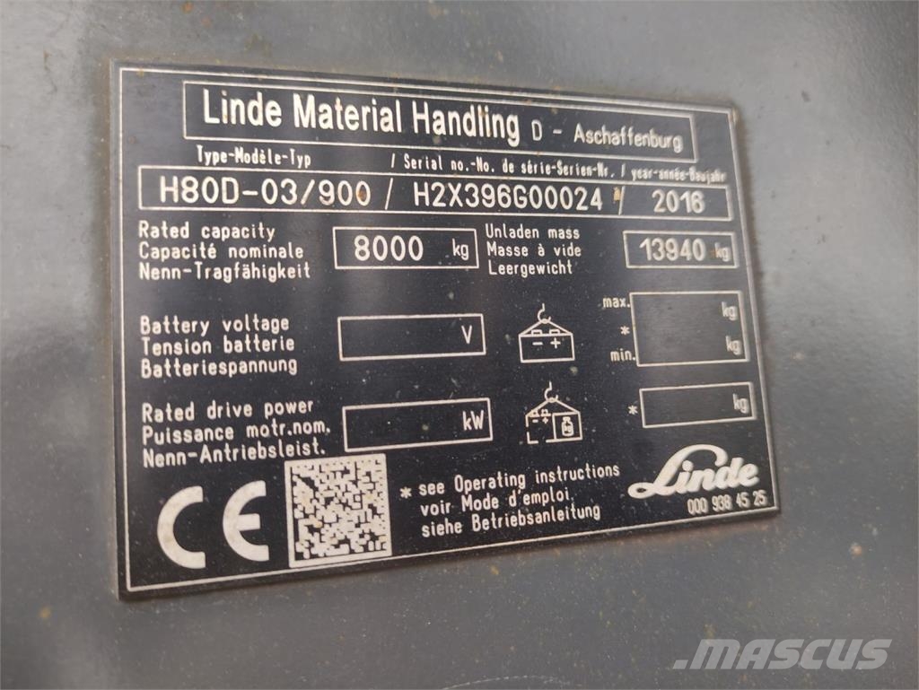 Linde H80D 900-03-396 EVO Dīzeļa autoiekrāvēji