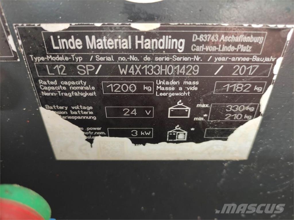 Linde L12 SP Pedestrian stacker