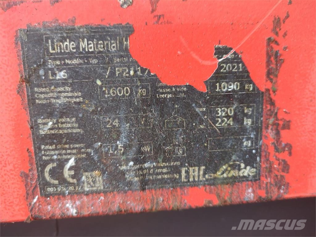 Linde L16i-1173 Gyalogkíséretű targonca