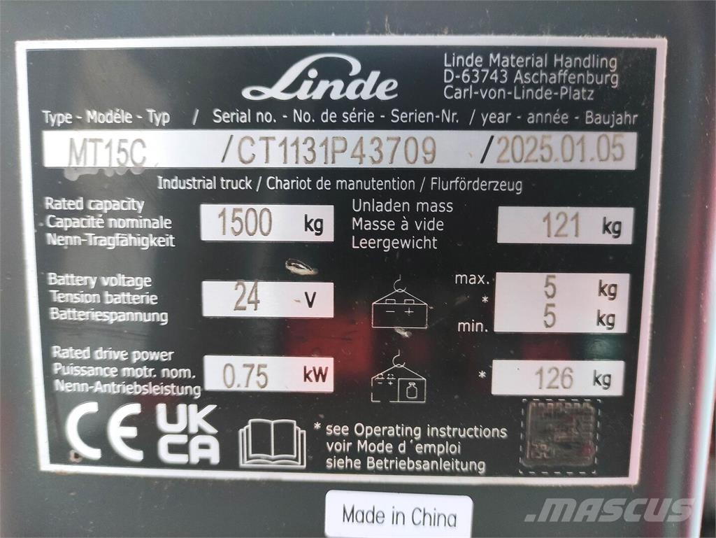 Linde MT15C معدات الرفع منخفض المستوى
