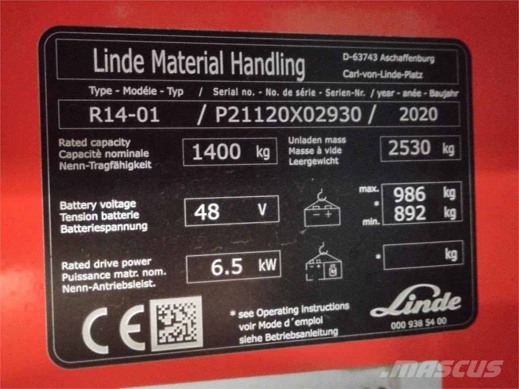 Linde R14-01/1120 Lielaugstuma pārvadātājs