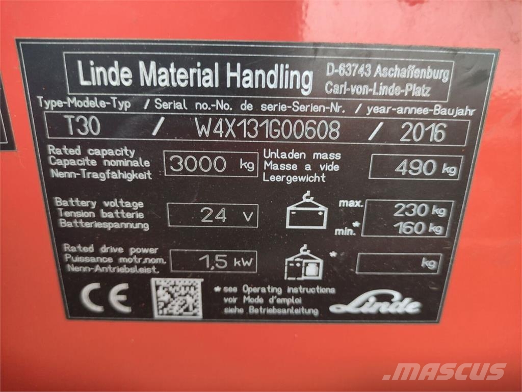 Linde T30 低架升降機
