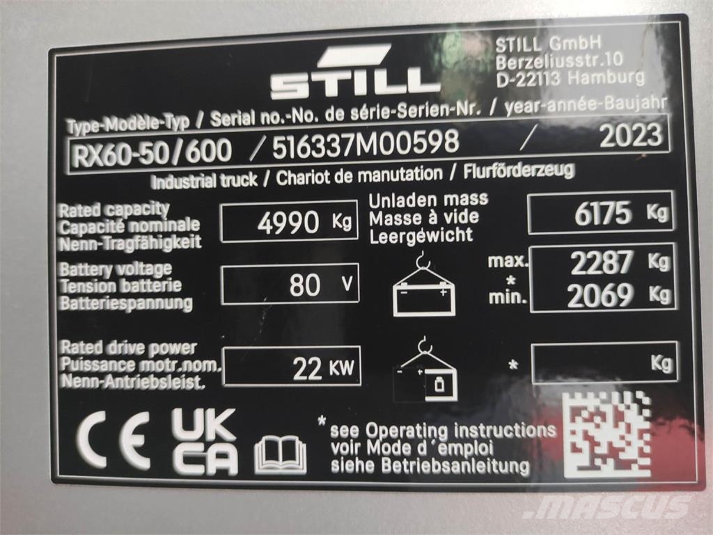 Still RX60-50/600 Električni viljuškari